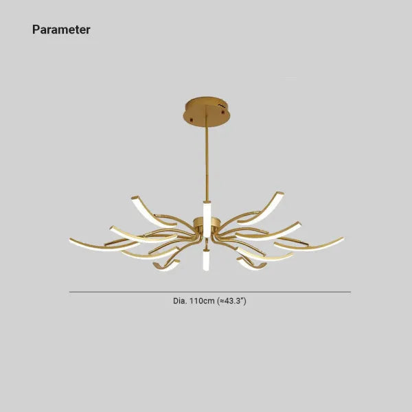Modern Rotating Chandelier in Metal Dimmable for Living Rooms