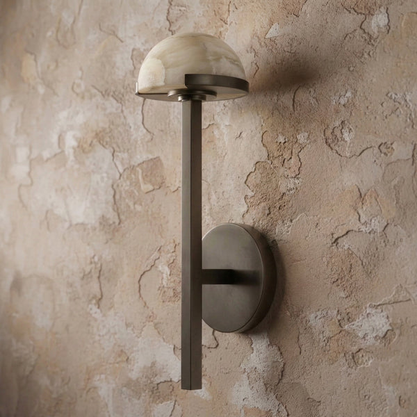 Alabaster Half Dome Wall Sconce | Black | CL0245CH