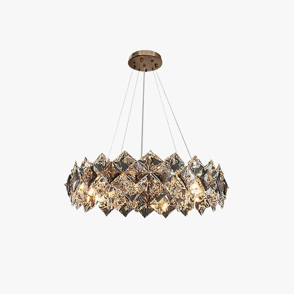 Elegant LED Ring Smoke Crystal Chandelier for Bedroom
