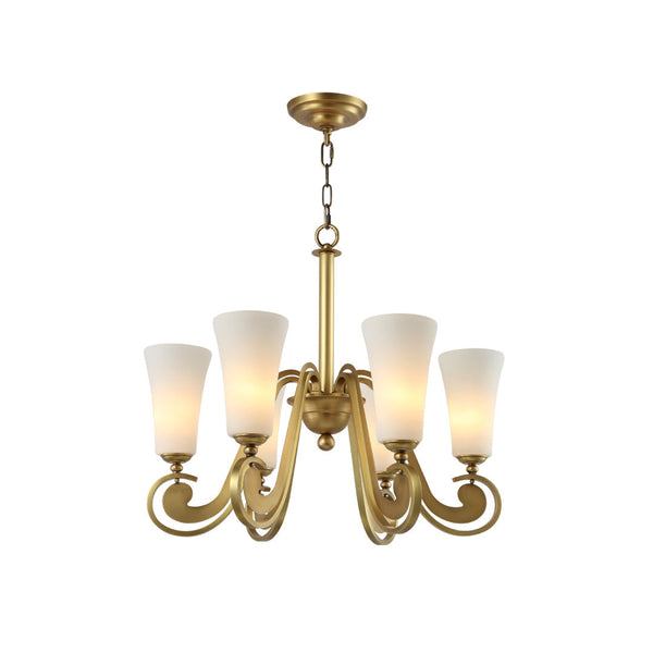 Ilsolen Postmodern Luxury Brass Glass Chandelier