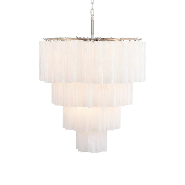 White Glass Tubes Chandelier
