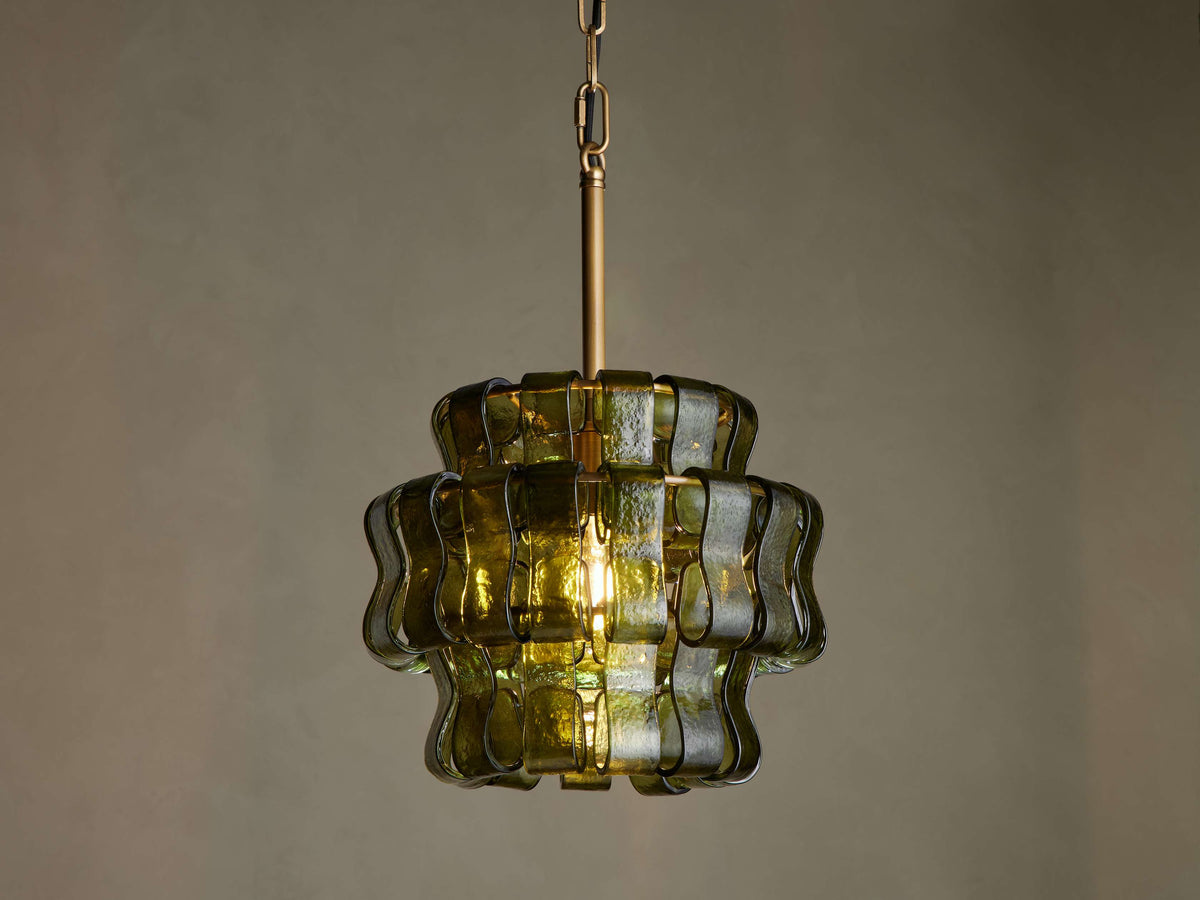 The Bellatrix Pendant | Textured Glass & Brass | CLND020