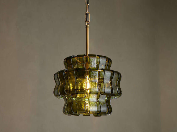 The Bellatrix Pendant | Textured Glass & Brass | CLND020