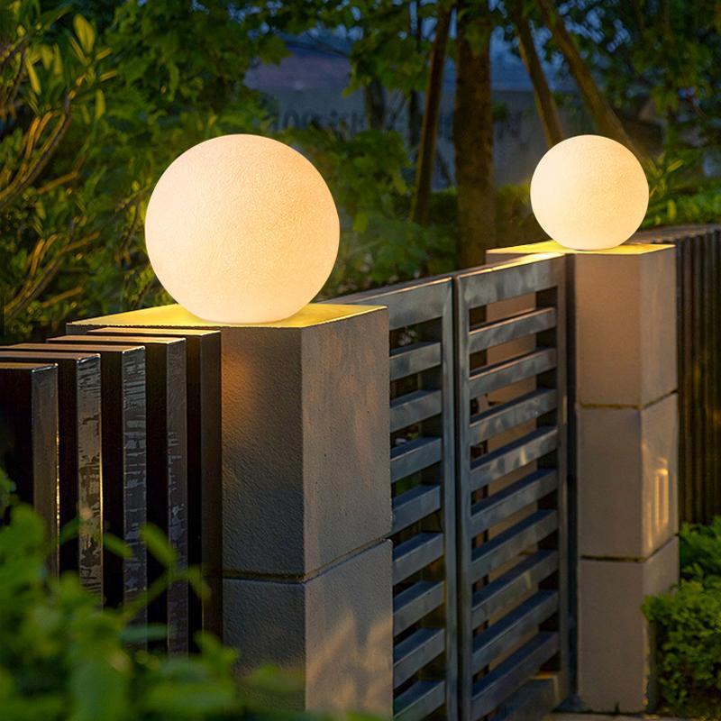 Lucoaine Round Ball Moon Modern Resin Outdoor Light