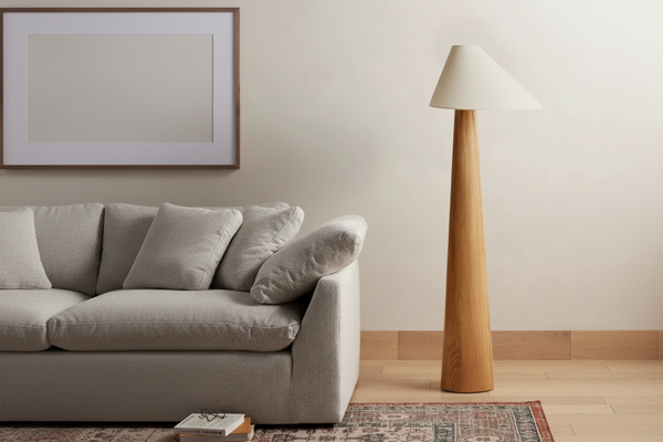 Turned Wood Floor Lamp