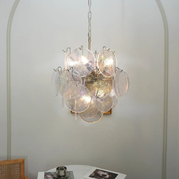 Liora Iridescent Disc Glass Chandelier