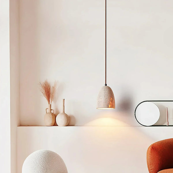 Travertine Grace Bell Pendant Lamp