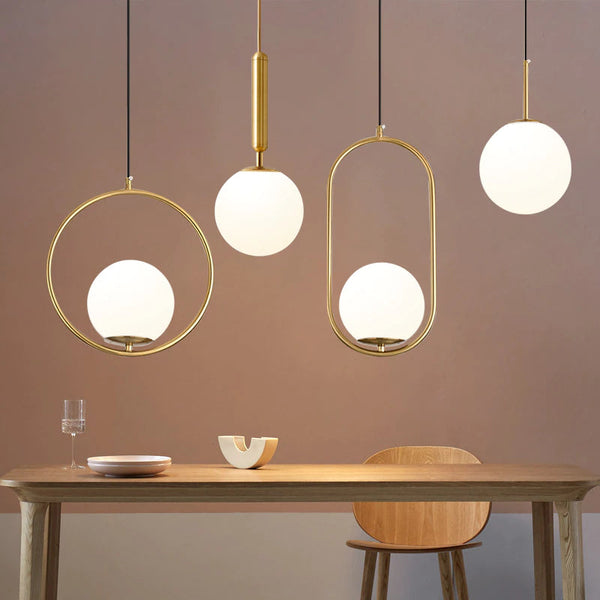 Minimalist Ring Glass Pendant Lighting Fixtures