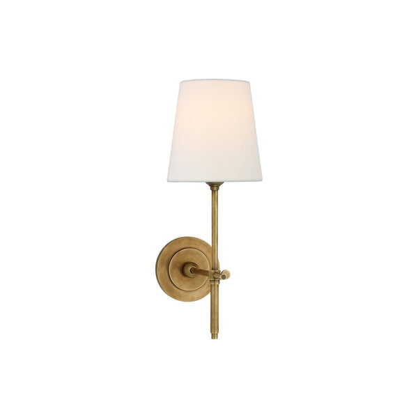 Platina Brass Fabric Wall Lamp