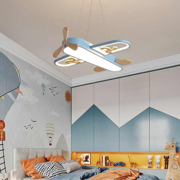 Pendant Light / Ceiling Light Wood Airplane for Kids Room