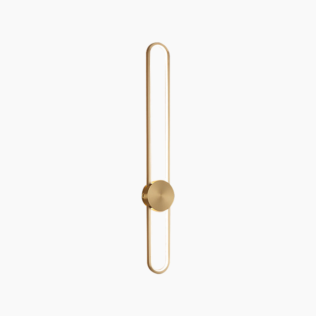 Wall Sconce Lamp Modern Sleek Aluminum Long Oval LED, Black / Gold