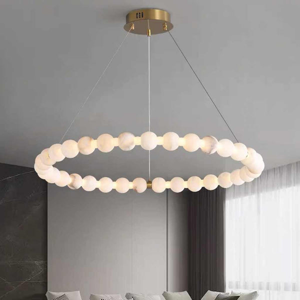 Chandelier Modern Marble Multi-Ring Bead Globe LED