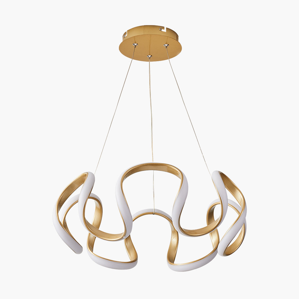Chandelier Hanging Light LED Novelty Round, Aluminum/Gold