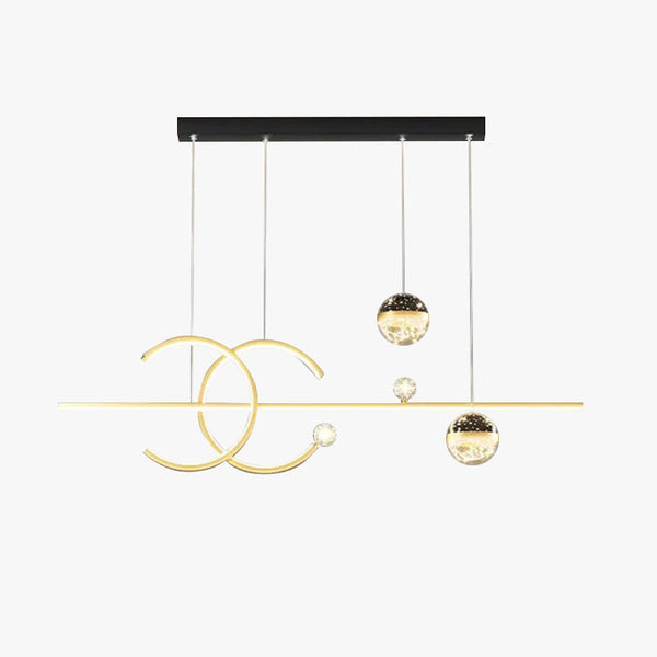 Arisha Luxury Globe Metal/Glass Pendant Light, Black/Gold