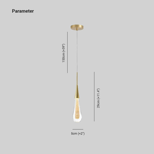 Kristy Pendant Light Crystal & Glass Droplet, Gold