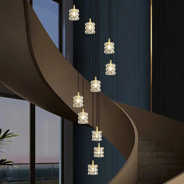 Copper Staircase Lighting Indoor 6/10 Heads