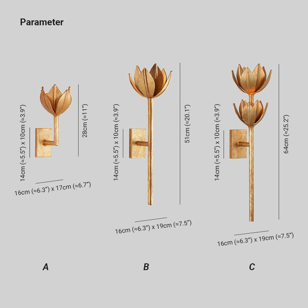 Quina Wall Lamp Flower