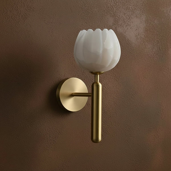 Alabaster Tulip Wall Sconce | Brass | CLDZY75