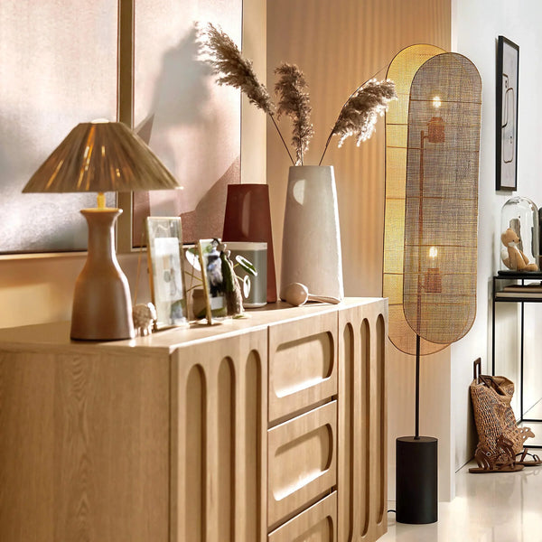 Wicker Shade Floor Lamp | CL85068B