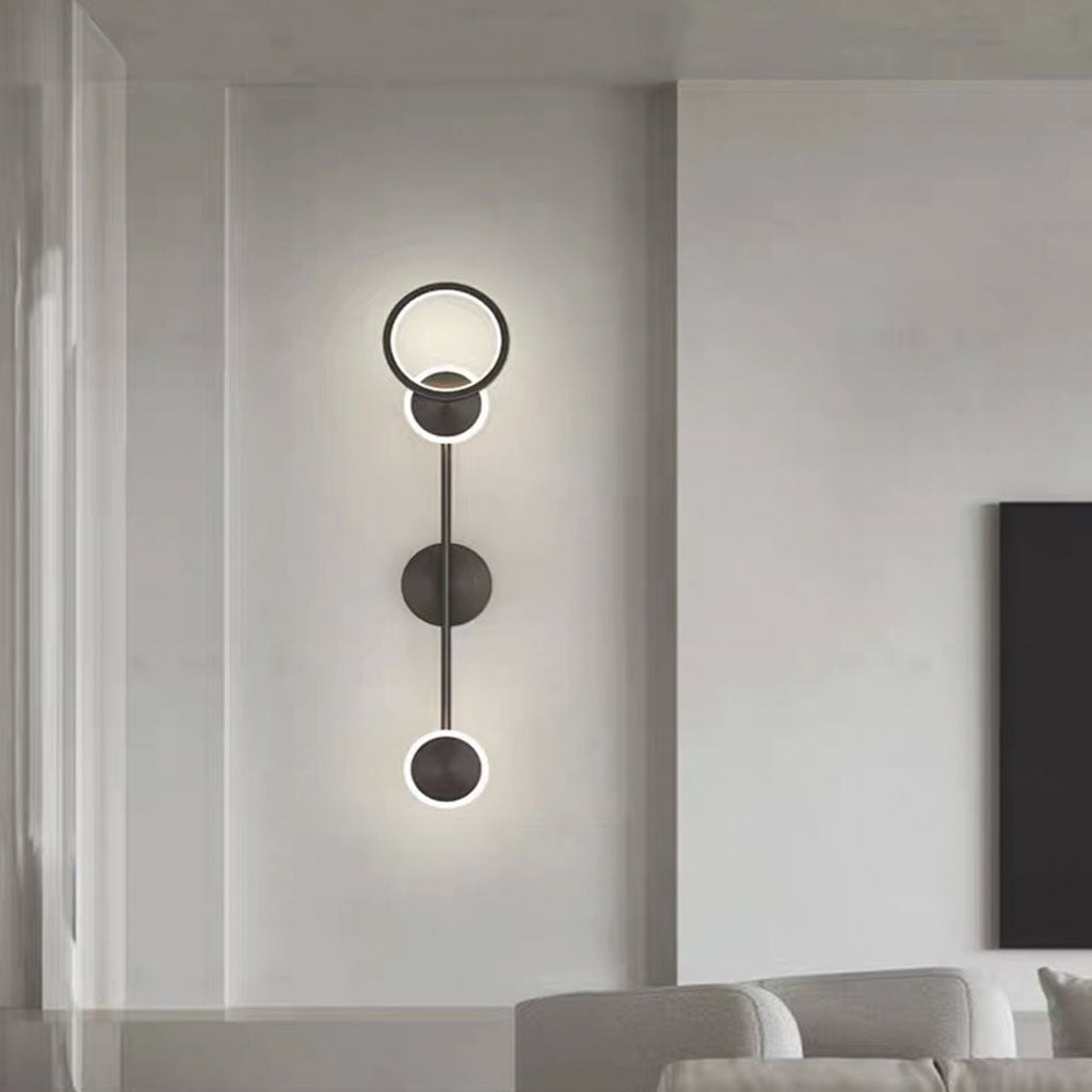 Wall Lamp Minimalist Copper LED for Bedroom, Black / Gold