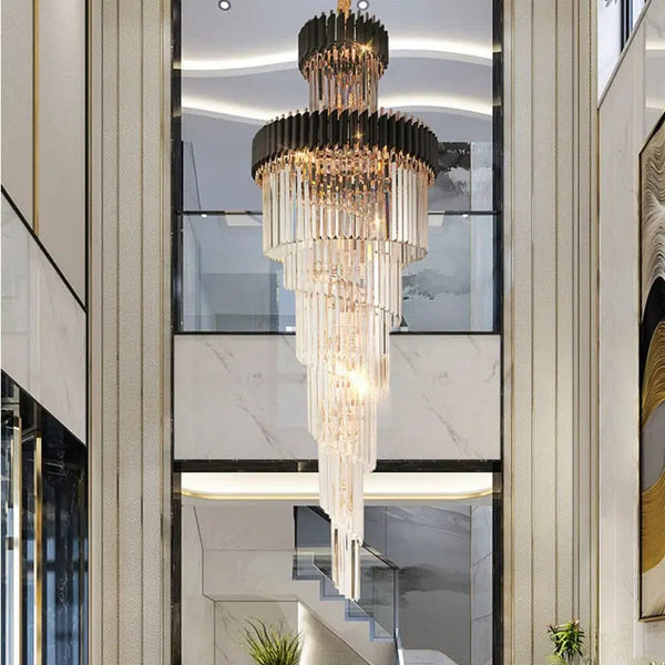 Olivia Crystal Modern Stair Chandelier
