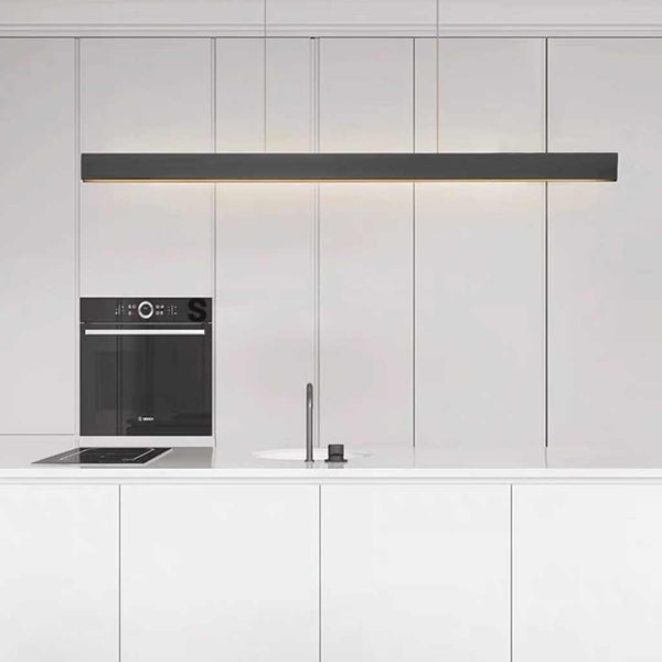 Pendant Light Italian Linear Copper Dimmable LED Up & Down, Black