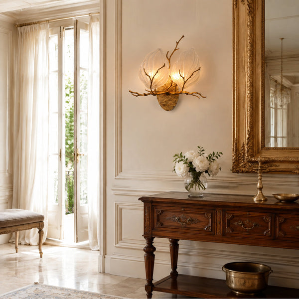 Auriira Leaf Branch Brass Sconce