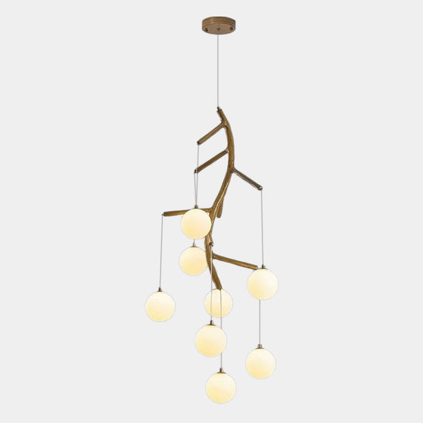 Rustic Tree Branch Staicase Chandelier for High Ceiling