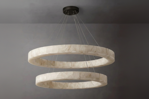 Double Round Alabaster Chandelier | CLVC0211