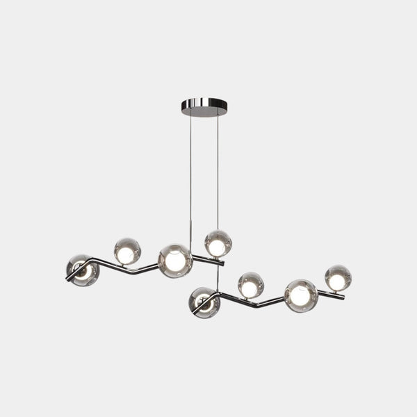 Glass Bubble Pendant Light LED, Black+Smoke Grey