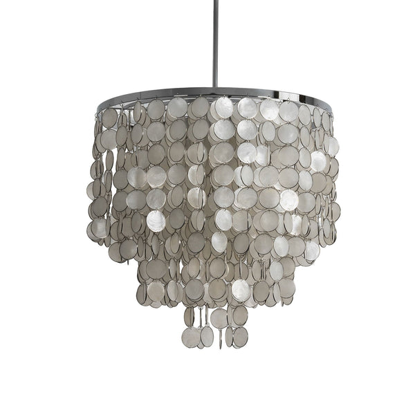Tiered Natural Capiz Shell Chandelier