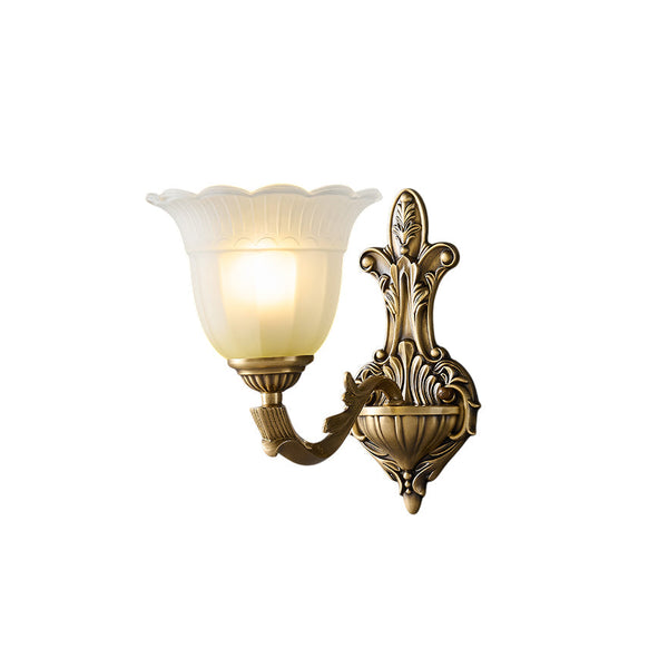 Sifuvyd Luxury Flower Brass Glass Sconce