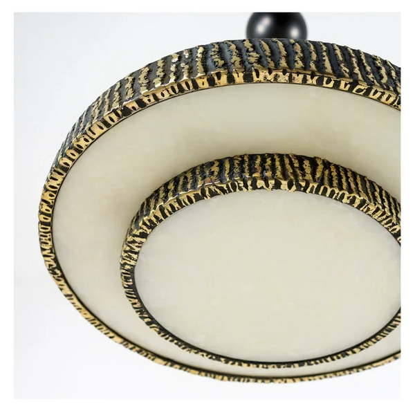 Alabaster & Brass Chandelier | Round | CLBXZQ04S