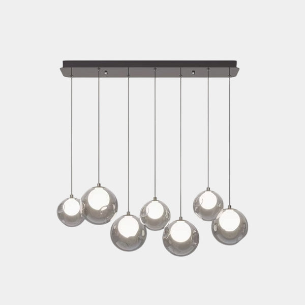7-Light Cluster Glass Ball Pendant Light Chandelier