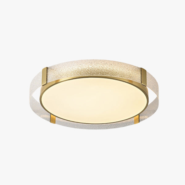 Arisha Modern Round Metal/Glass Flush Mount Ceiling Light, Gold