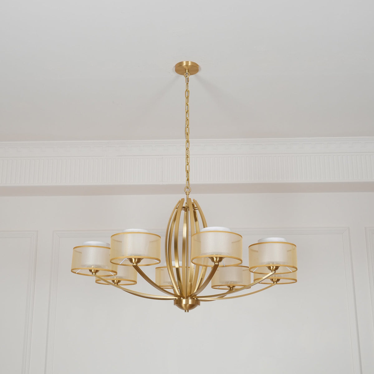 Lyvelus Postmodern Luxury Brass Fabric Chandelier