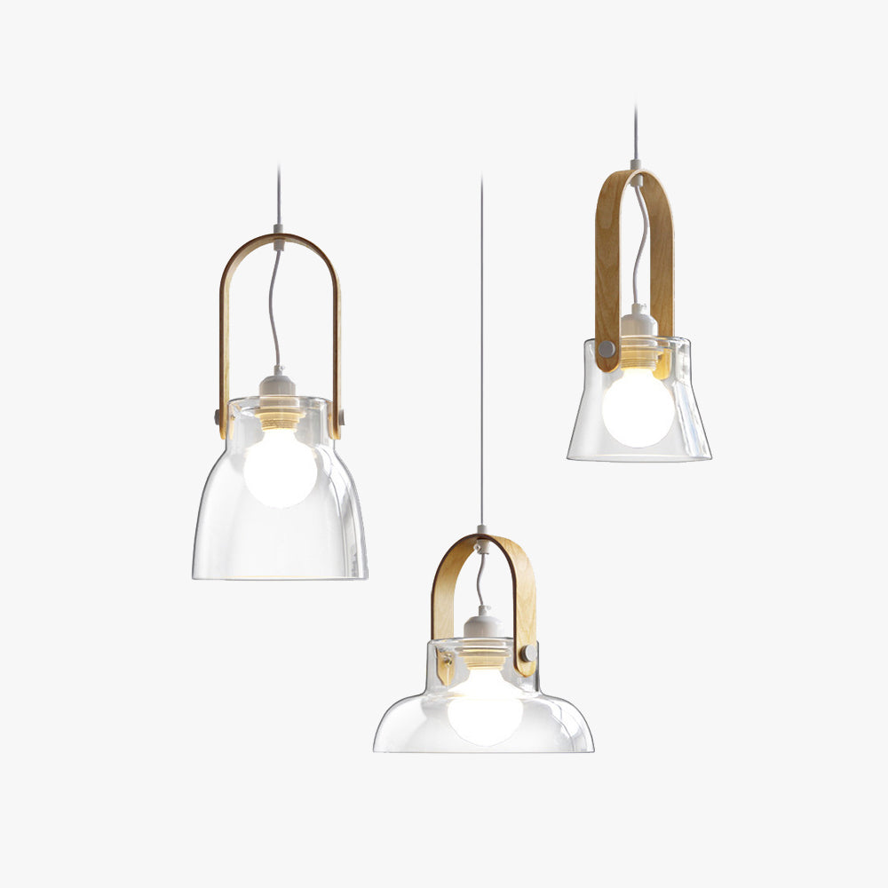 Valentina Minimalist Bowl Shaped Glass Pendant Light, Clear