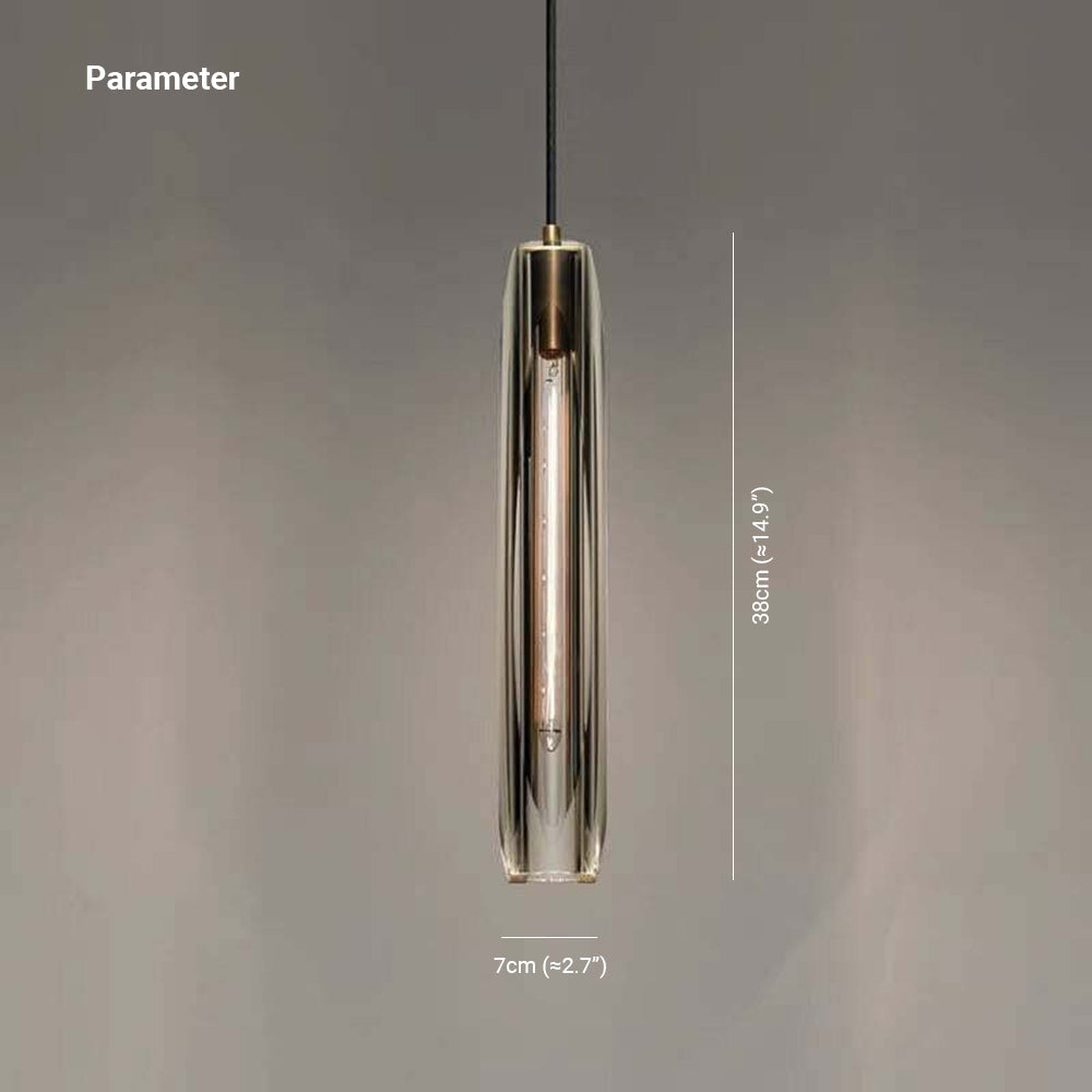 June Brass Designer Glass Pendant Lamp Smoky