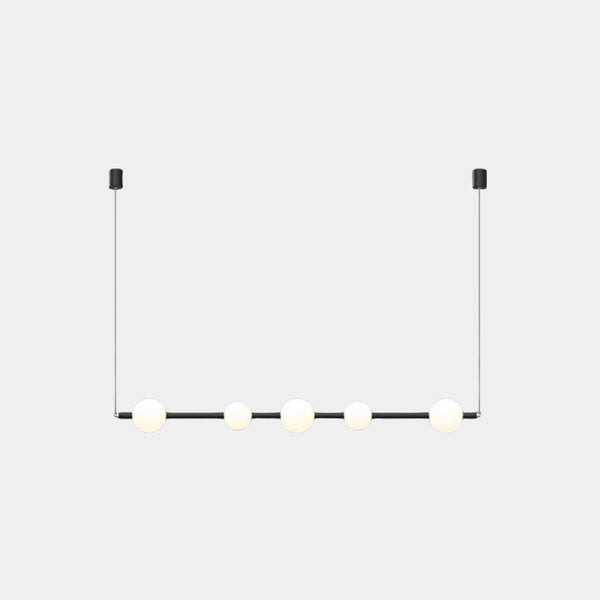 Pendant Light Linear Multi-Globe LED, Black / Gold