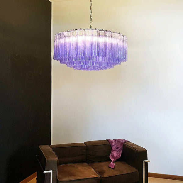 Large Amethyst Tube Chandelier