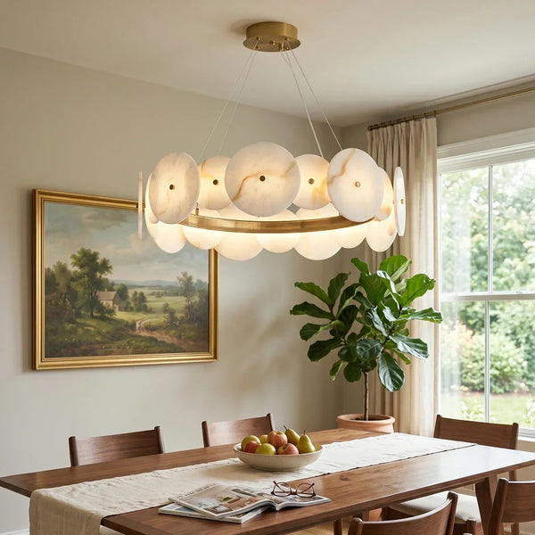 Alabaster Multiple Round Chandelier