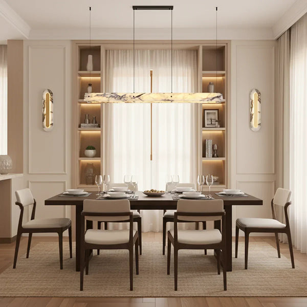 Linear Minimalist Marble Pendant Light