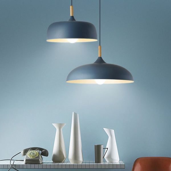 Semi-Circular Pot Cover Modern Black Pendant Light for Dining Room