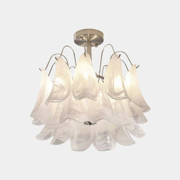 3-Tier Murano Glass Petal Chandelier Ceiling Light, 4 Colors