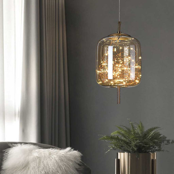Pendant Light Nordic Glass, Starry Grey / Amber