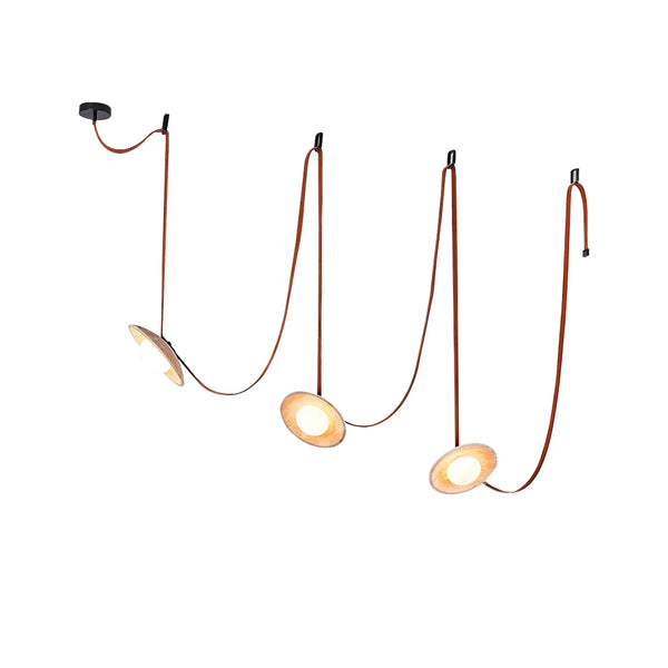 Travertine Lasso Stone Leather Chandelier