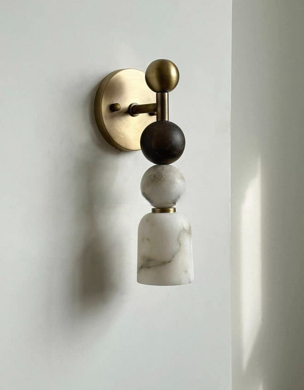 Alabaster & Brass Wall Sconce | CLSUPQ74B