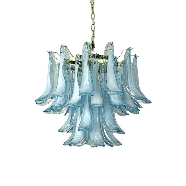 Blue Glass Murano Petals Gorgeous Chandelier