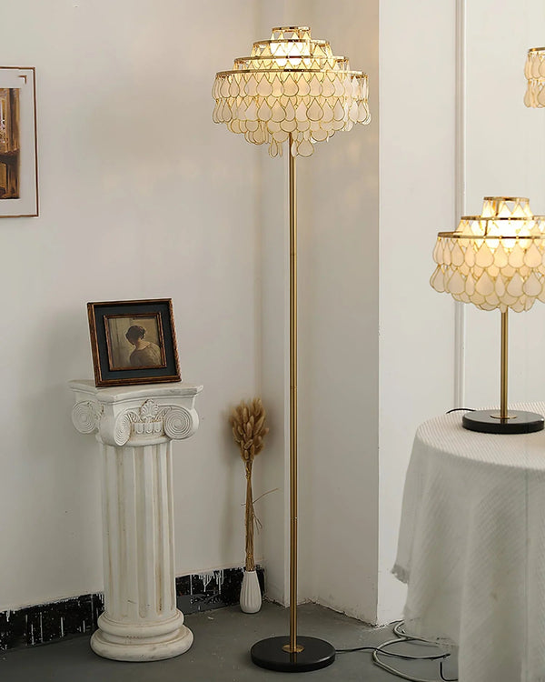 Teardrops Capiz Floor Lamp
