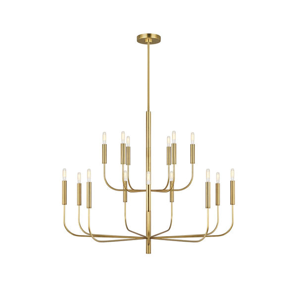 Olcarel Vintage Industrial Brass Chandelier